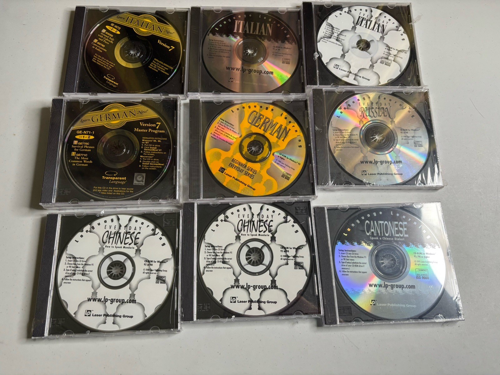 LOT Language Learning CDs Windows 95 98 Russian German Italian Italian Cantonese