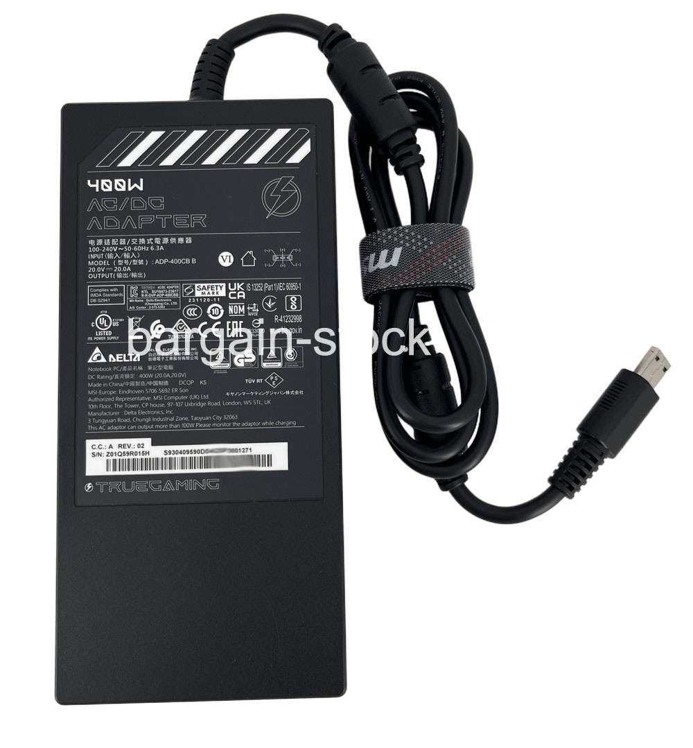 Original 20A 20V 400W AC Power Adapter For MSI Raider A18 HX A9WJG-052US Charger
