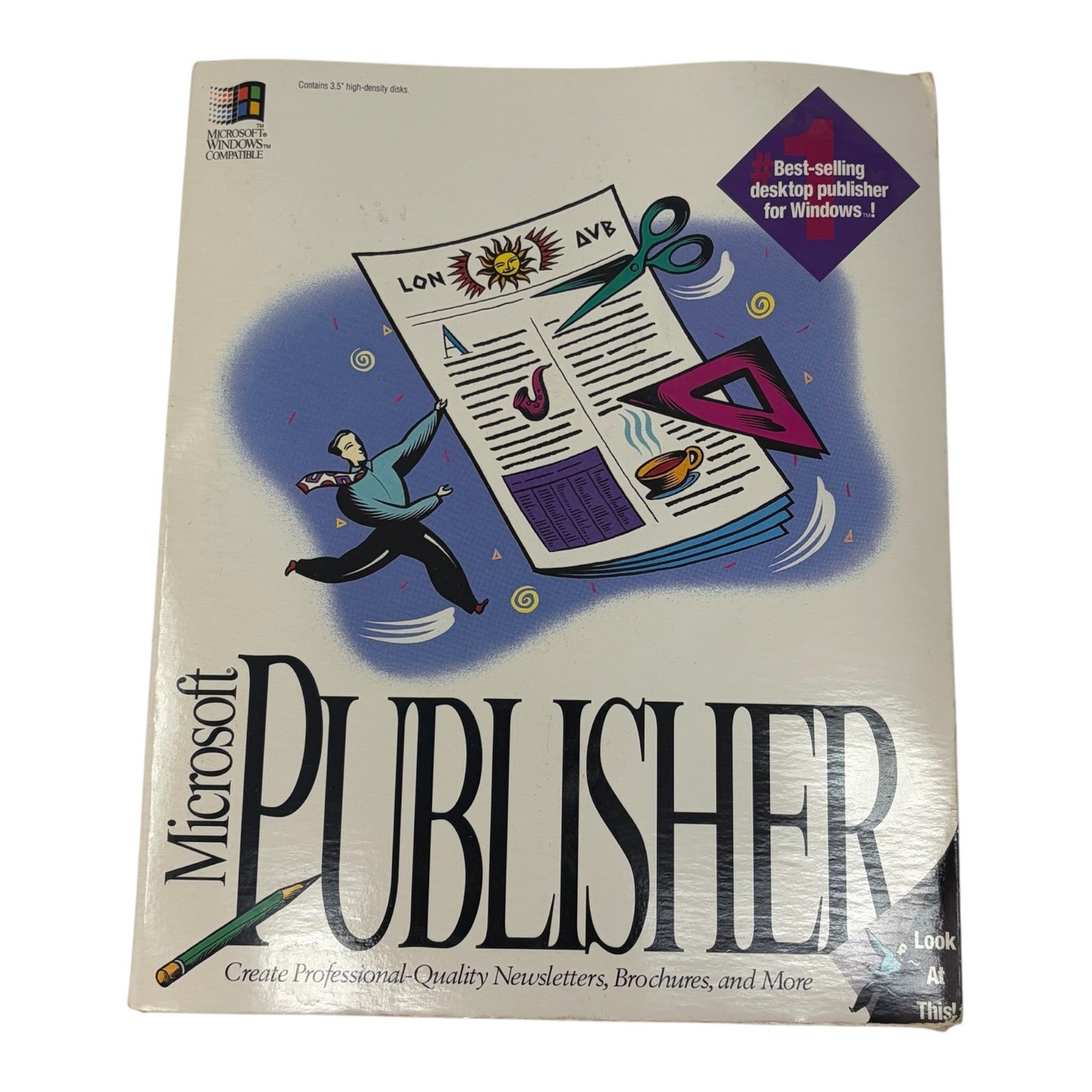 Microsoft Publisher 2.0 Windows 3.1 Software 3.5 Floppy Disks Boxed VTG 1993