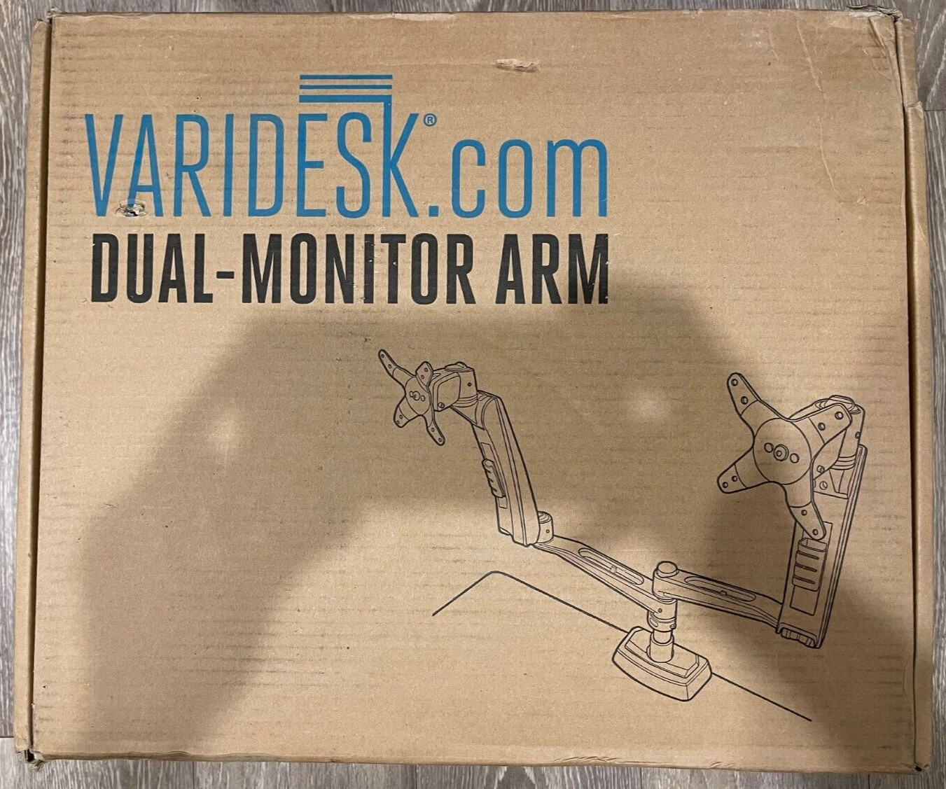 VARIDESK DUAL MONITOR ARM 48003 ADJUSTABLE 2 SCREEN DESK MOUNT