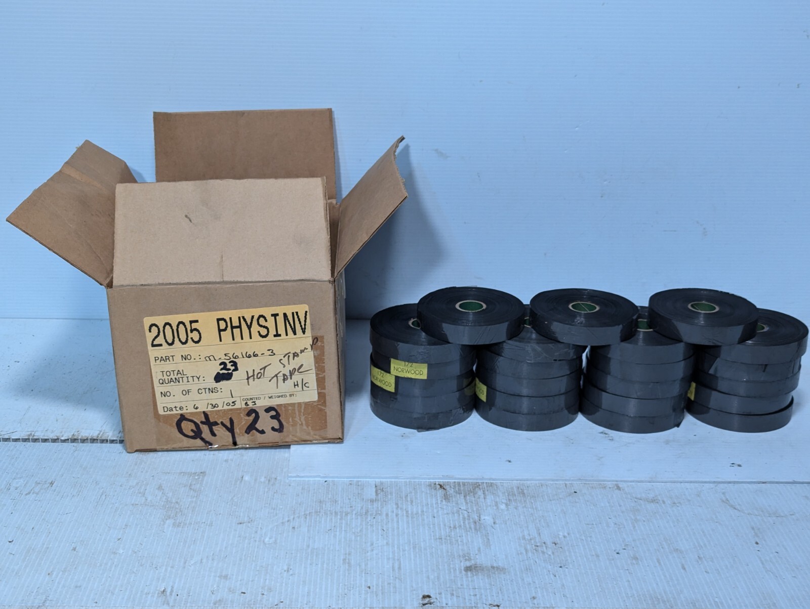 Lot of 23 Rolls Norwood Thermal Transfer Ribbon Hot Stamping Tape - 