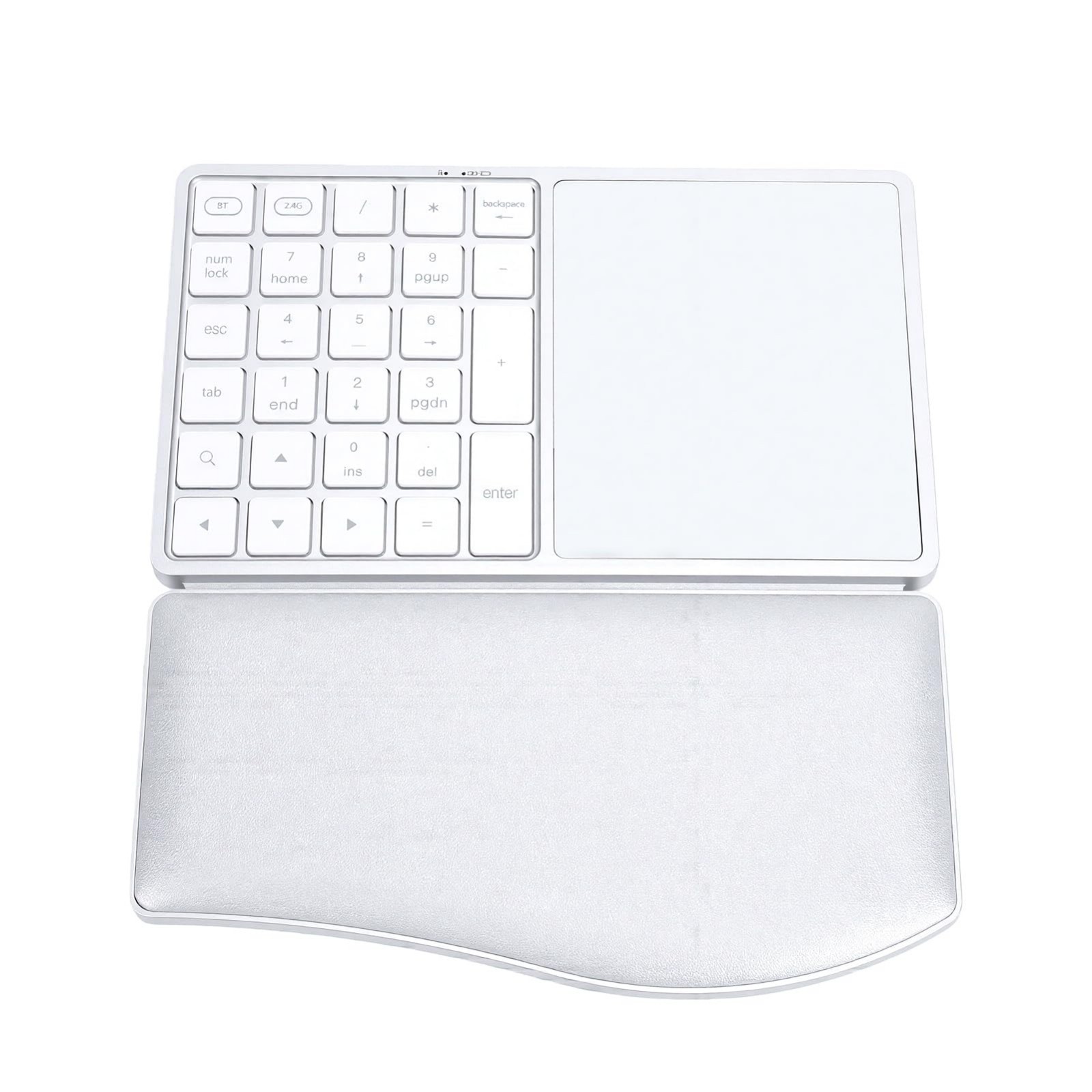 Wireless Numeric Keypad with Touchpad Bluetooth 2.4G Dual Mode White