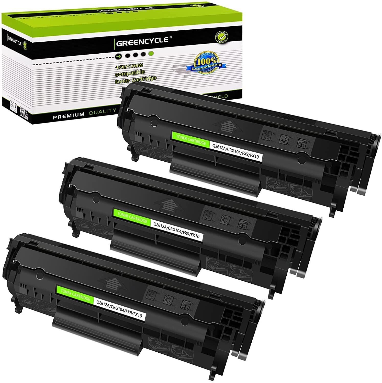3PK Q2612A 12A Toner Cartridge Compatible For HP LaserJet 3030 3050 3052 printer