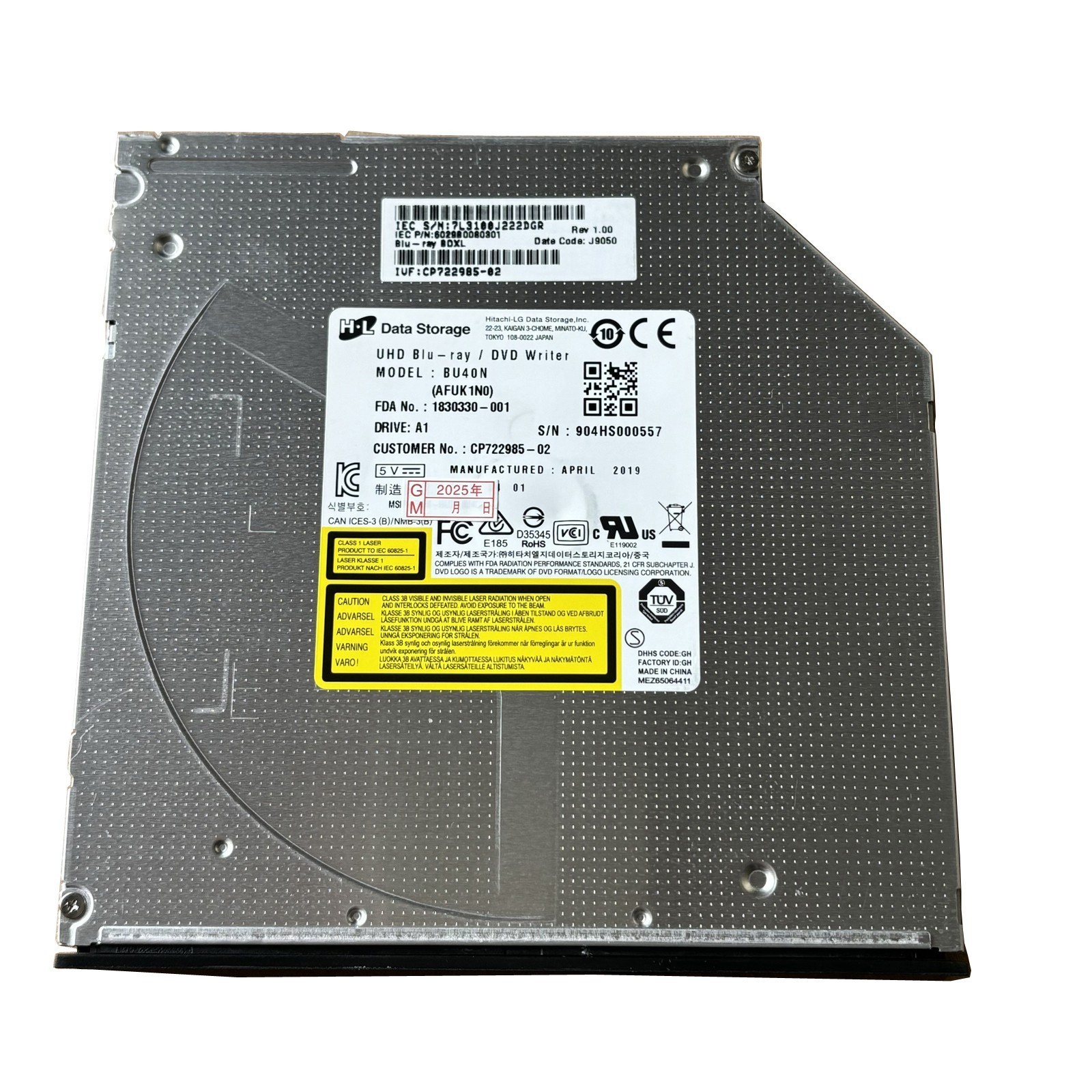 9.5mm Original LG BU40N Internal Blu-ray Drive Flashed Unlocked 4K UHD Friendly