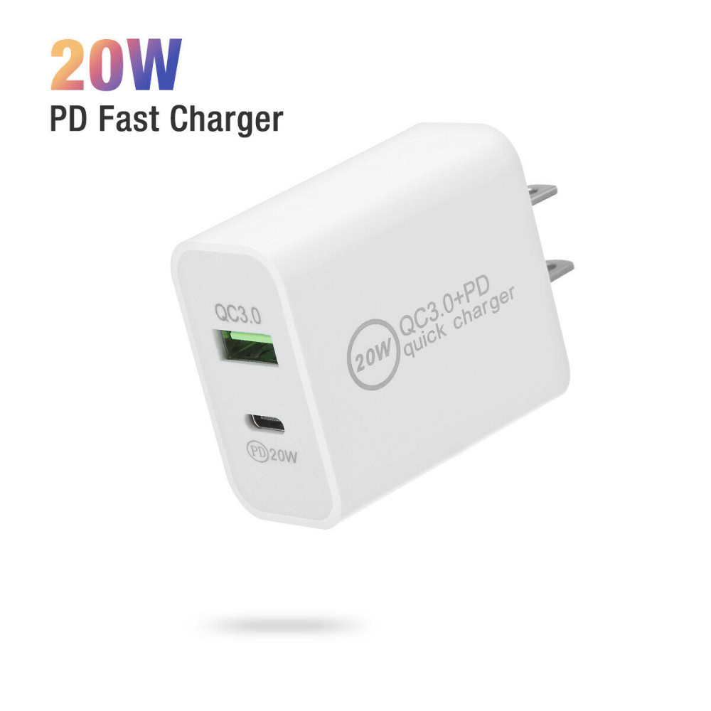 PD 20W USB-C Power Adapter Fast Wall Charger For iPhone 11 12 13 14 Samsung Lot
