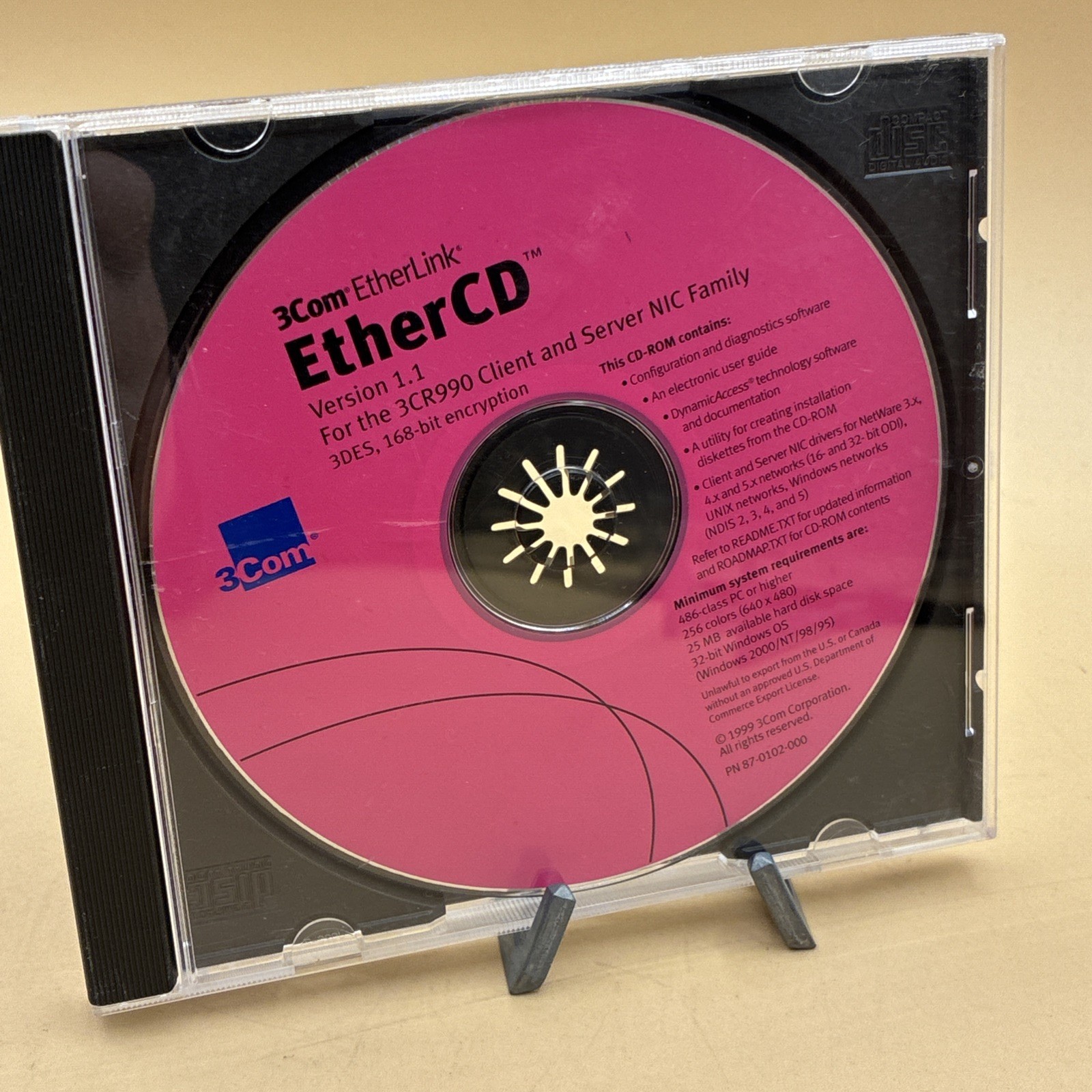 3Com EtherLink EtherCD Version 1.1 For 3CR990 CD-ROM