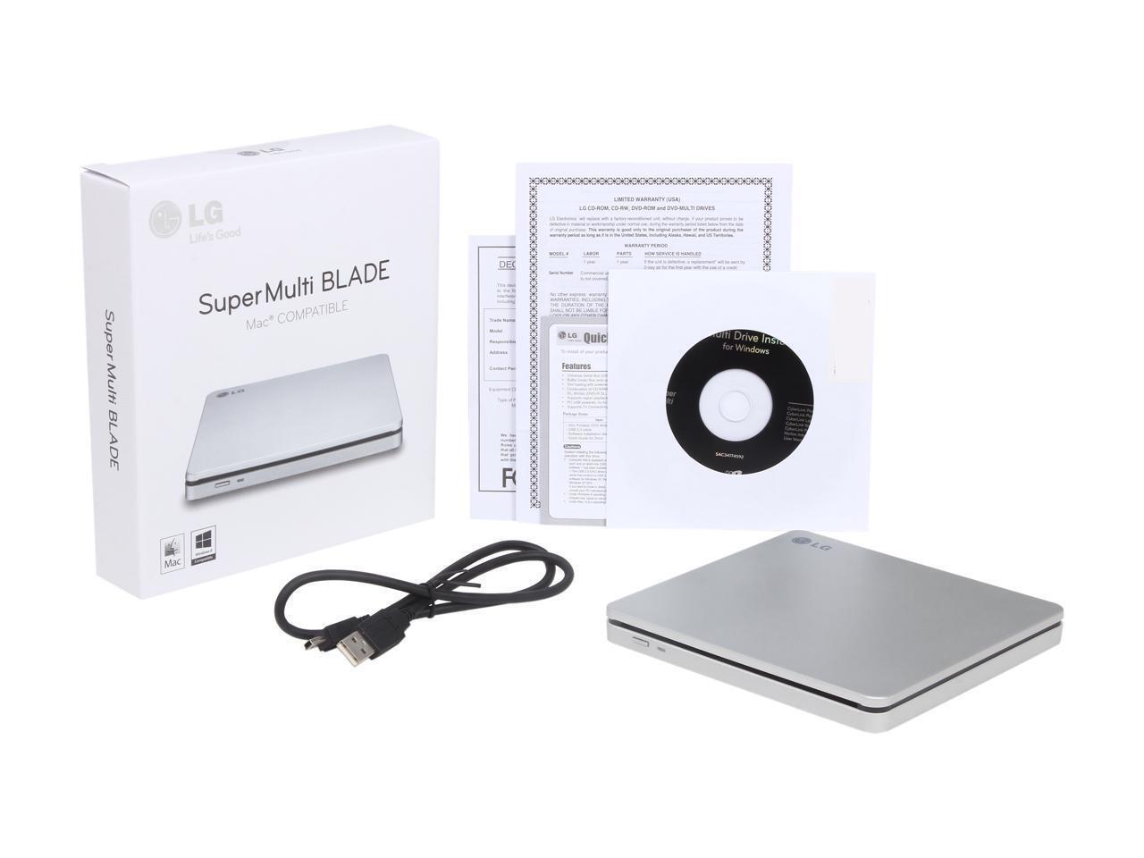 LG USB 2.0 8X Portable DVD Rewriter with M-DISC Model GP70NS50