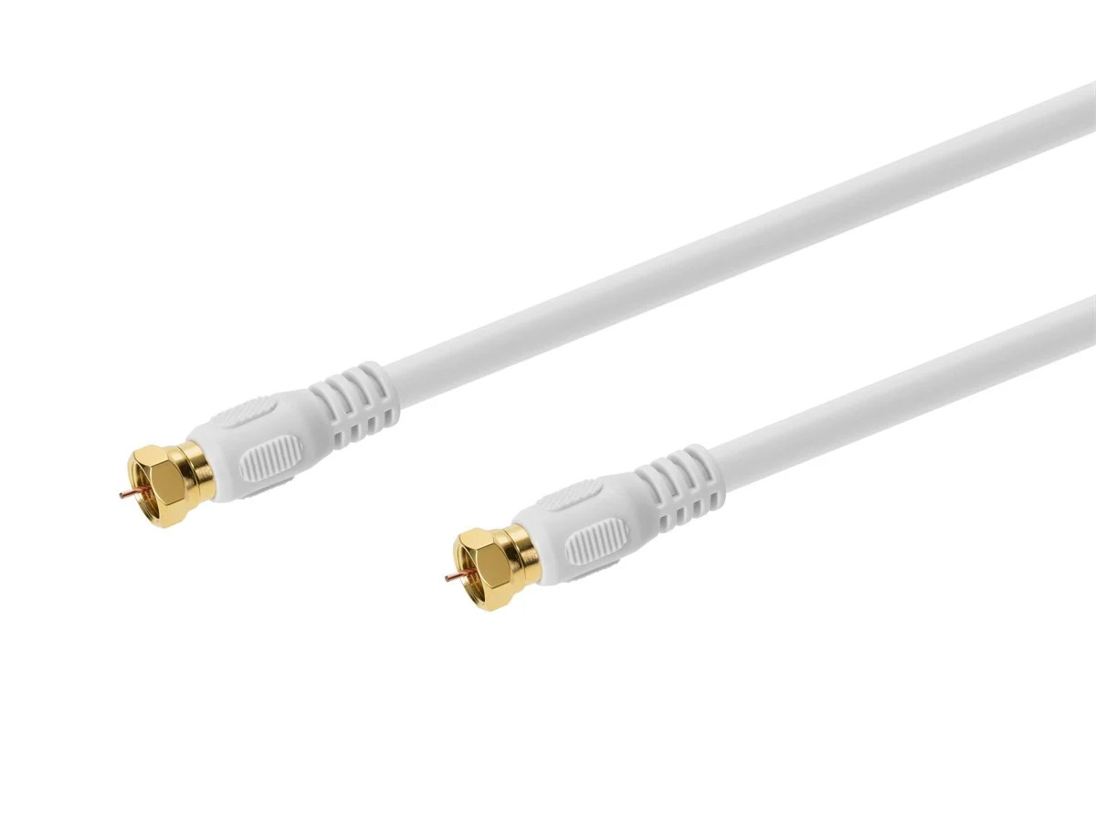 Monoprice 1.5ft RG6 (18AWG) 75Ohm, Quad Shield, CL2 Coaxial Cable - White