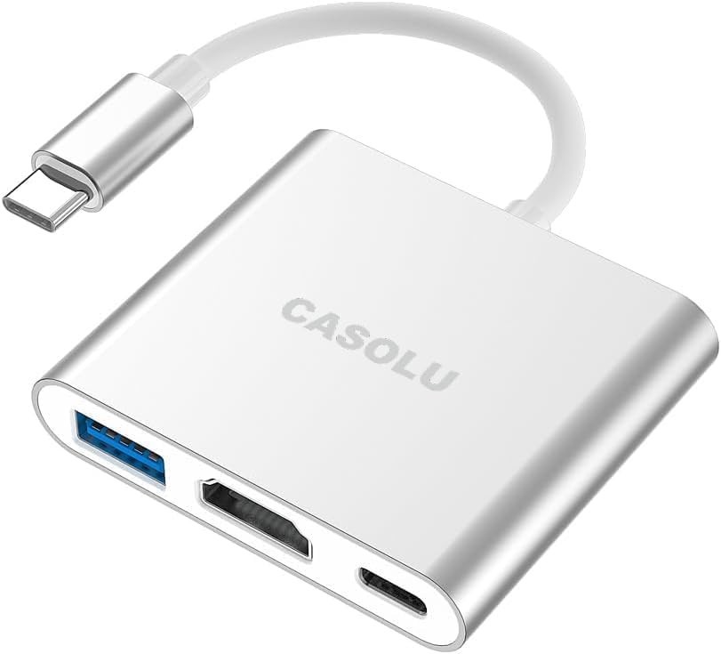 QCEs USB C to HDMI Adapter, USB-C Digital AV Multiport Adapter with 4K Silver