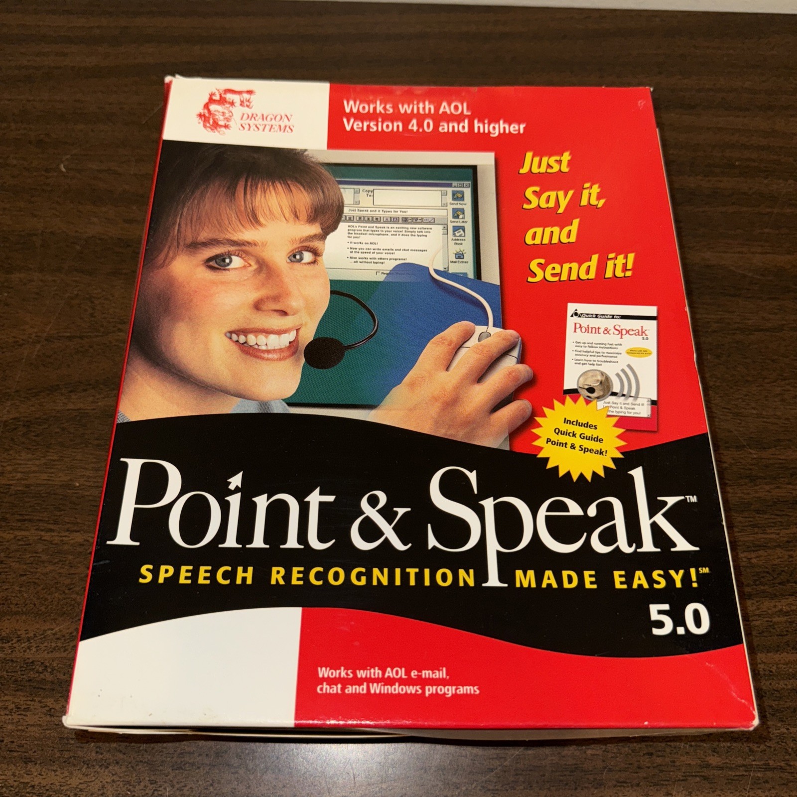 Dragon Systems POINT & SPEAK True Continuous Speech Recognition, Windows Vintage