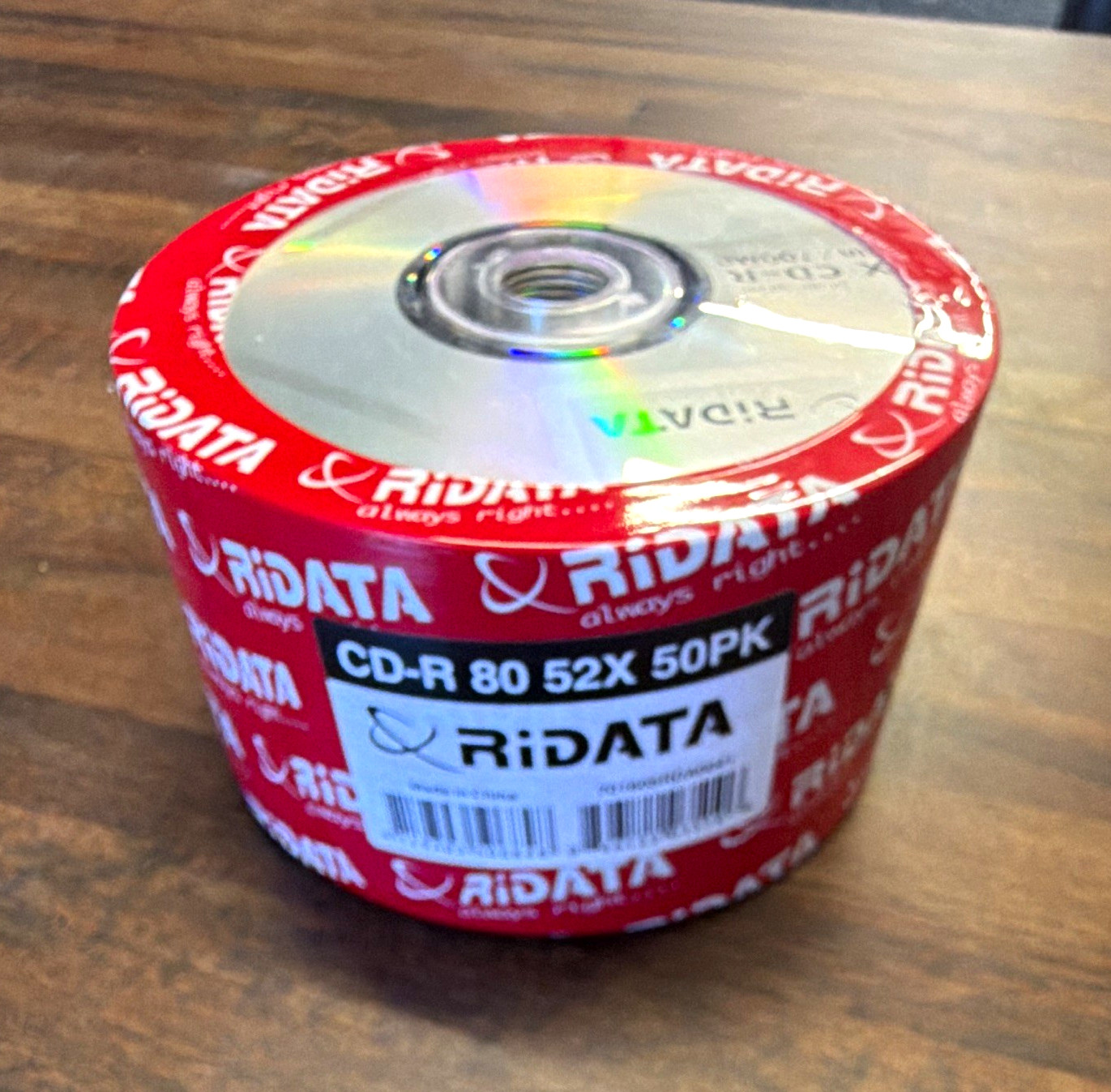 RIDATA CD-R Recordable 80 Min 52x 50-Pack Spindle/Cake Box Blank Discs
