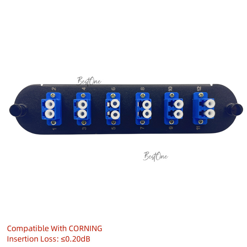 Fiber Optic Adapter Panel 6 LC Duplex SM Compatible CORNING CCH-01U CCH-CP12-A9