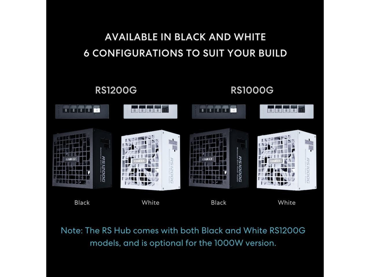 Li RS 1000W Rotational Shift Fully Modular ATX Power Supply (W/USB Fan Hub) Lian