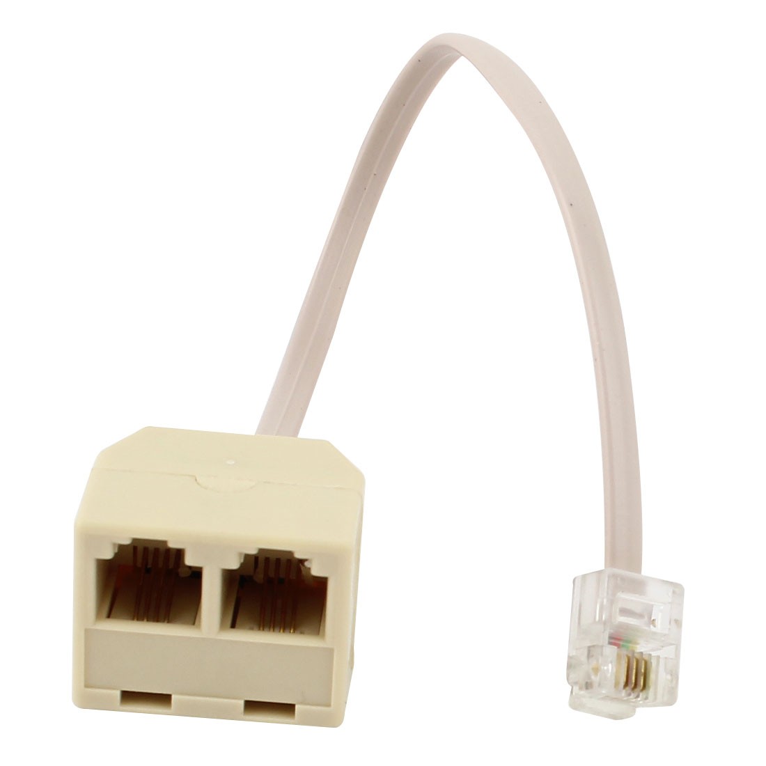 Plastic Shell 6P4C RJ11 Male to Dual Female Splitter Connector Telepone Cable