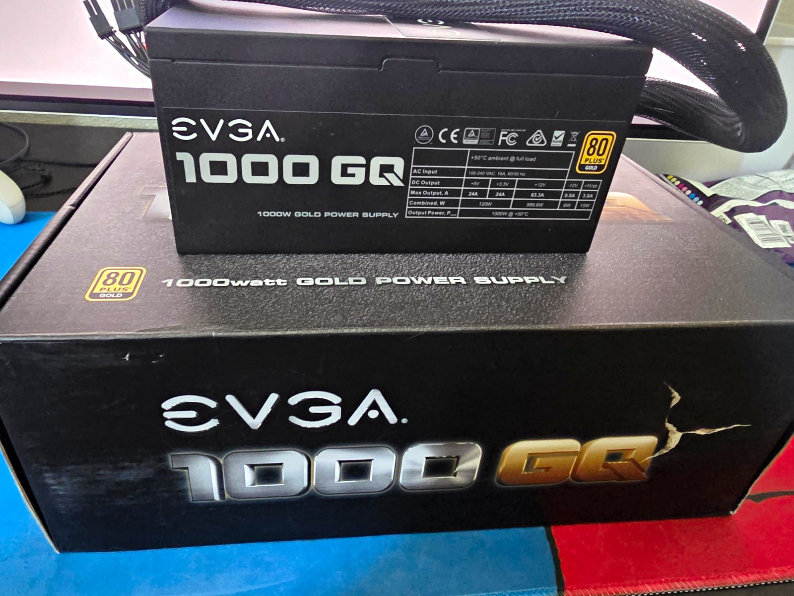 EVGA 1000 GQ 1000W 80 PLUS Gold ATX Semi-Modular PSU Black MPN 210-GQ-1000