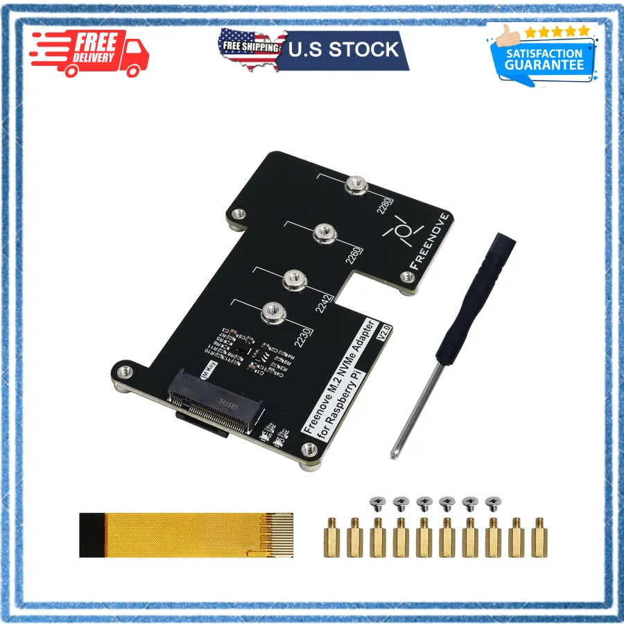 Freenove M.2 NVMe Adapter V2 for Raspberry Pi 5 M.2 HAT PCIe 2230 2242 2260 2280