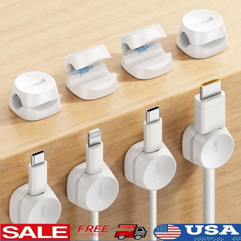 Durable ABS Cable Holder Organizer One Hand Operation Universal Cord Clips New