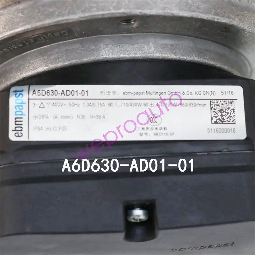 New Original Ebmpaps 400VAC 710W A6D630-AD01-01 Axial flow fan Fast Shipping