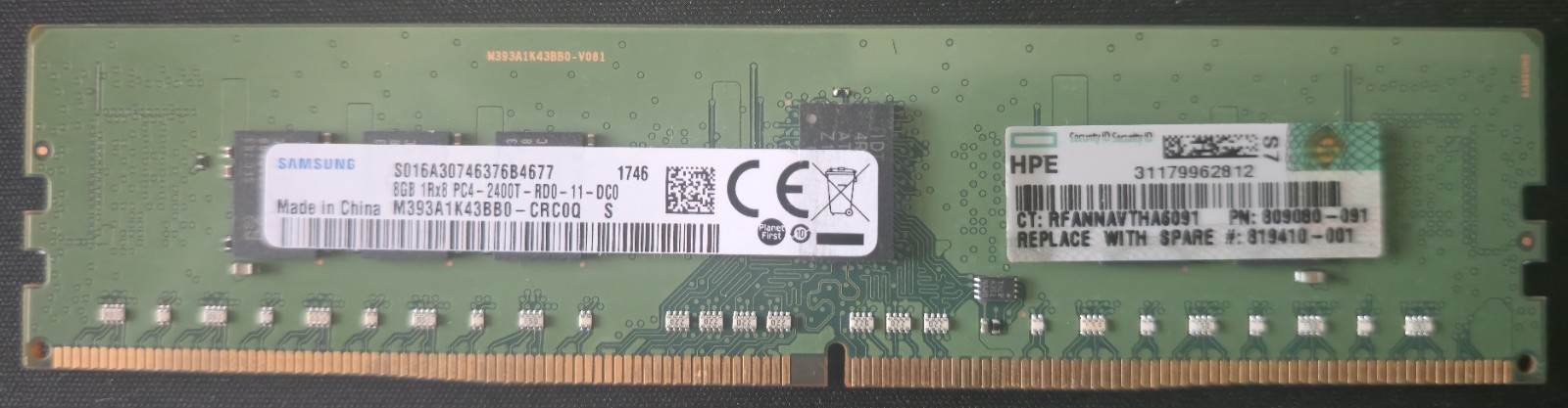 805347-B21 Genuine HPE 819410-001 8GB 1Rx8 PC4-2400T Smart Memory 809080-091