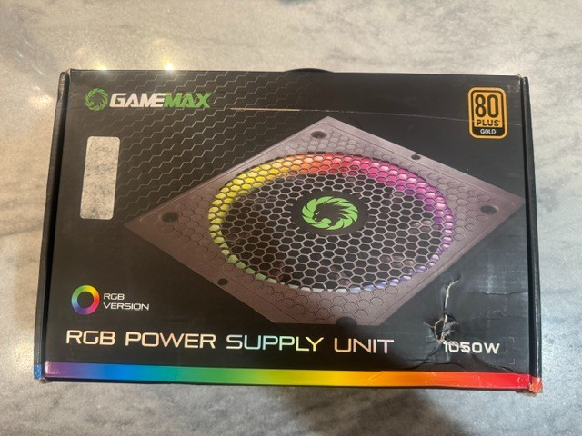 GAMEMAX 1050W ATX 3.0 & PCIE 5.0 Power Supply, 80+ Gold Certified, Addressabl...