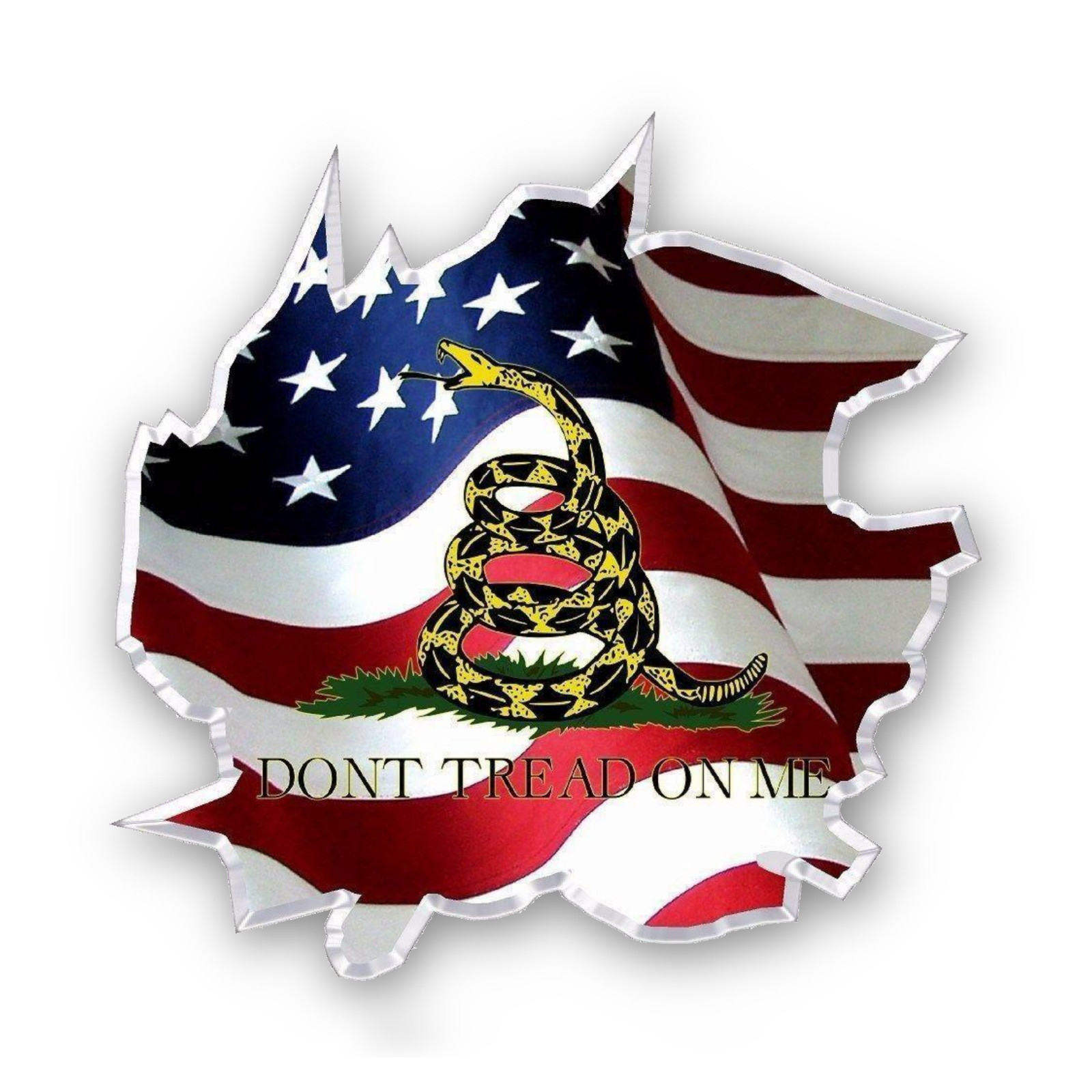 Don't Tread on Me Sticker, American Flag Decal for Laptops & Indoor Use 1.5-6"