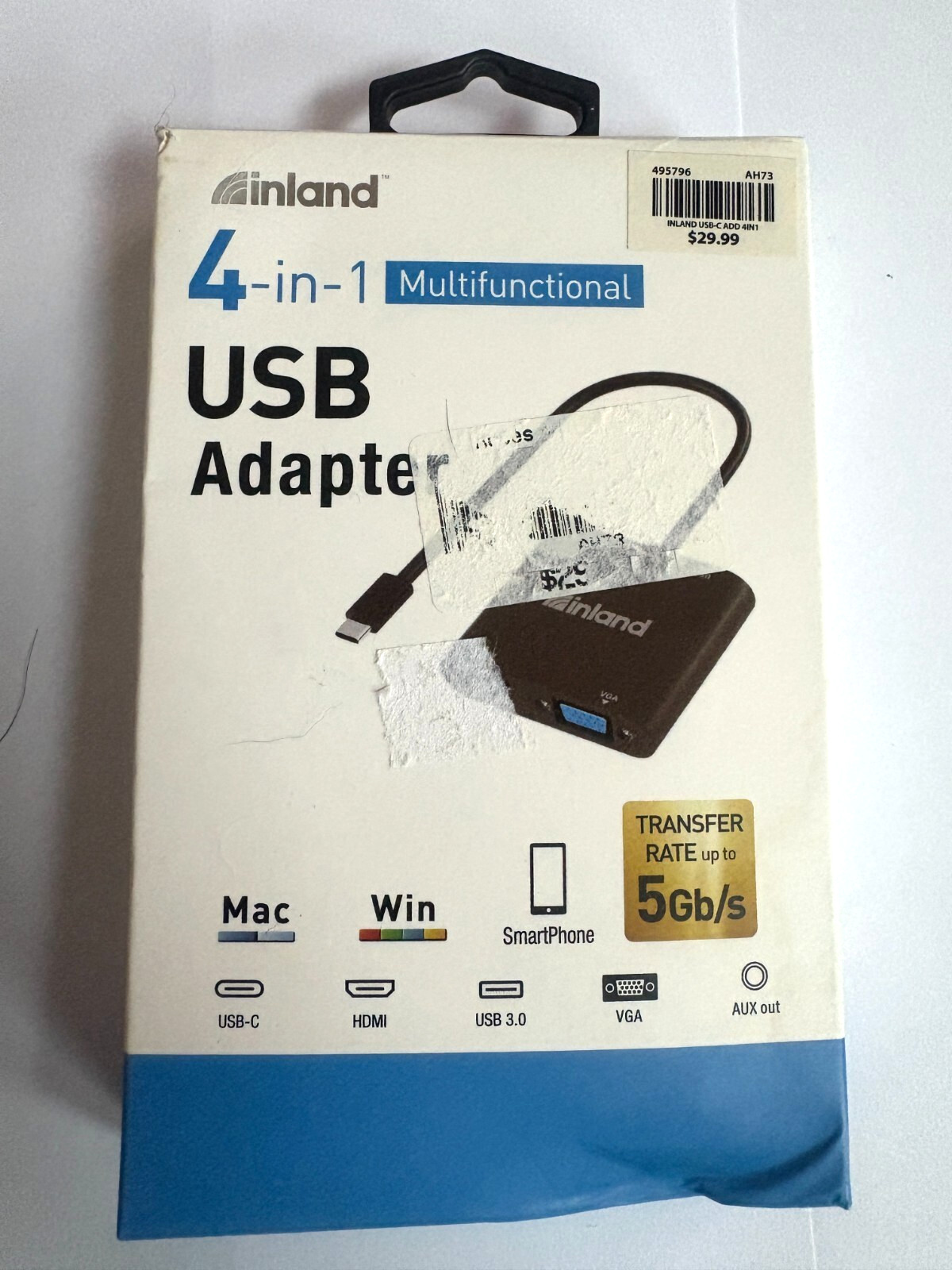 Inland 4-in-1 Multifunctional USB-C Adapter