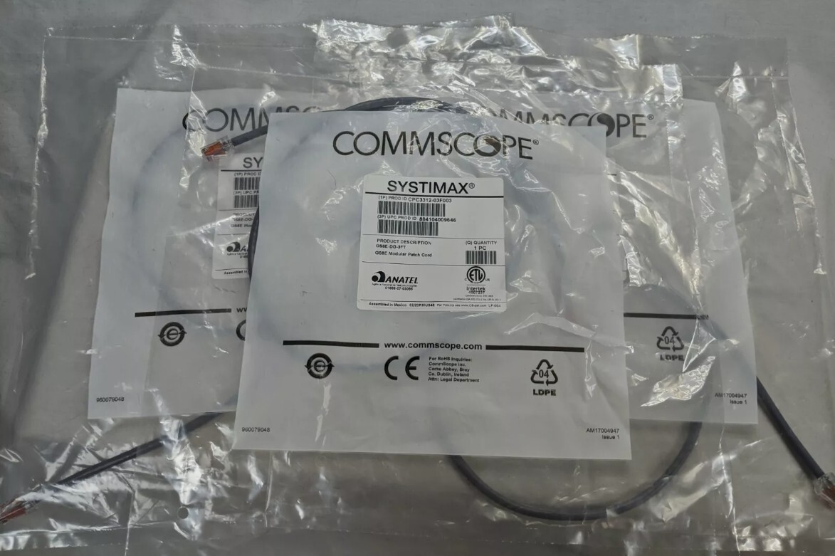 SYSTIMAX COMSCOPE GIGASPEED XL PATCH CORD 3FT DARK GRAY GS8E-DG-3FT LOT of 25