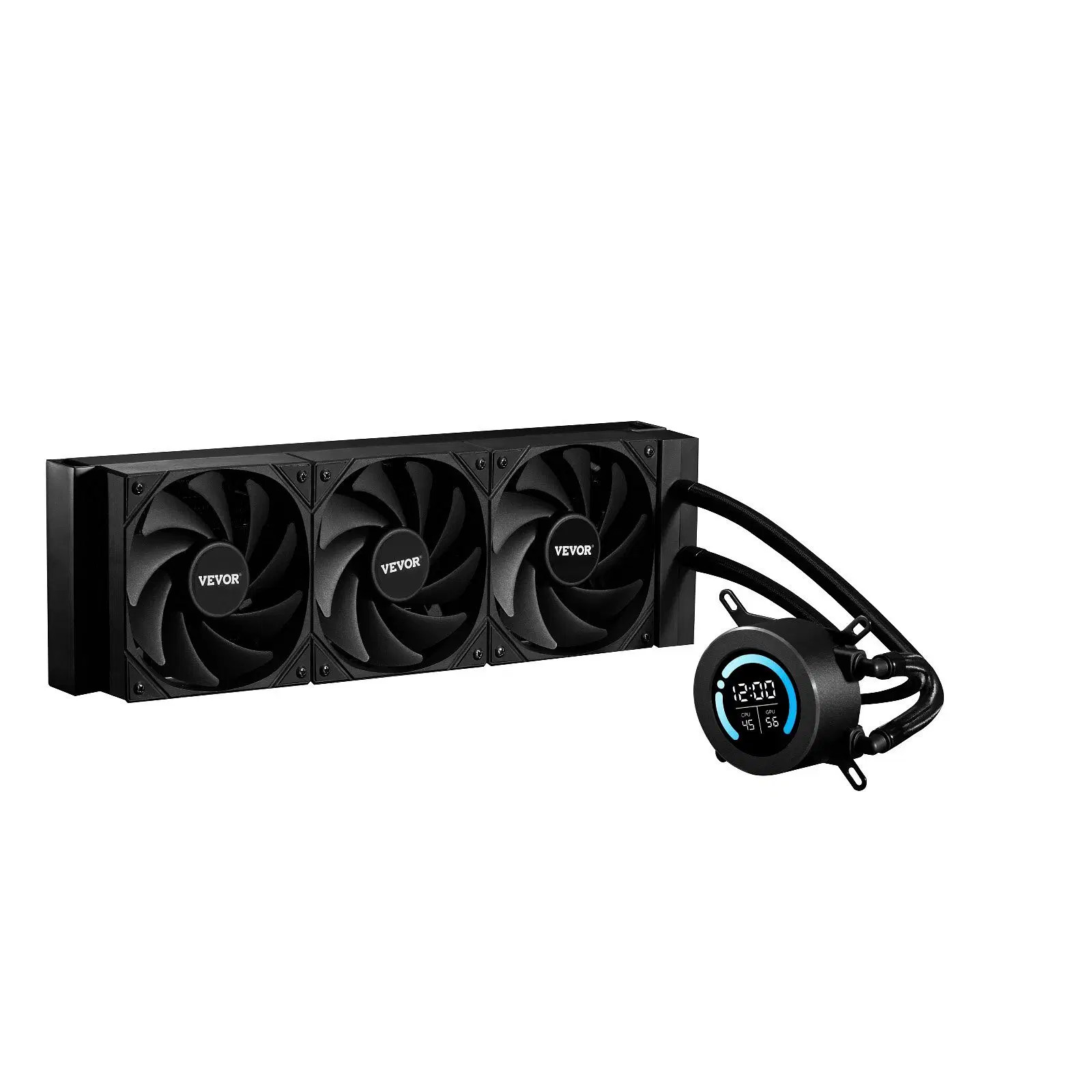 CPU Liquid Cooler, AIO CPU Water Cooler - 3 x 120mm PWN Fans, Pump & 2.1'' LCD