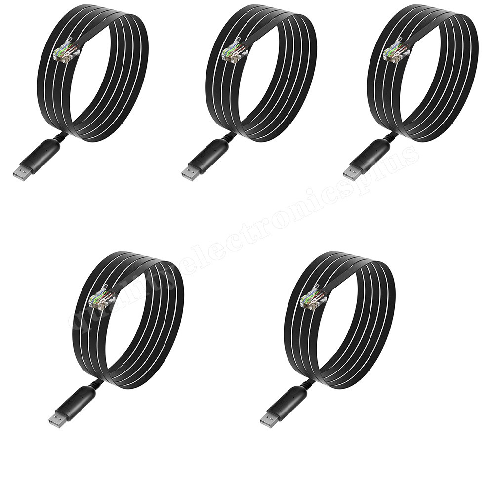 New 5PCS USB To RJ12 6P6C EQMOD Serial Cable For APC PDU 940-0144 Control Cord