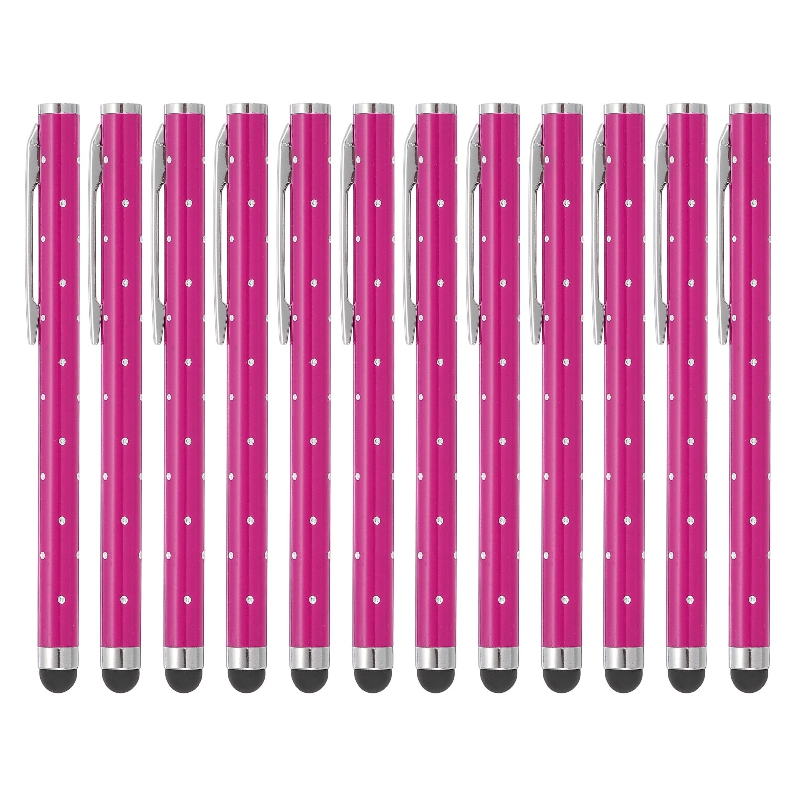 12 Pcs Bling Crystal Stylus Pens for Touch Screens, Rose Red