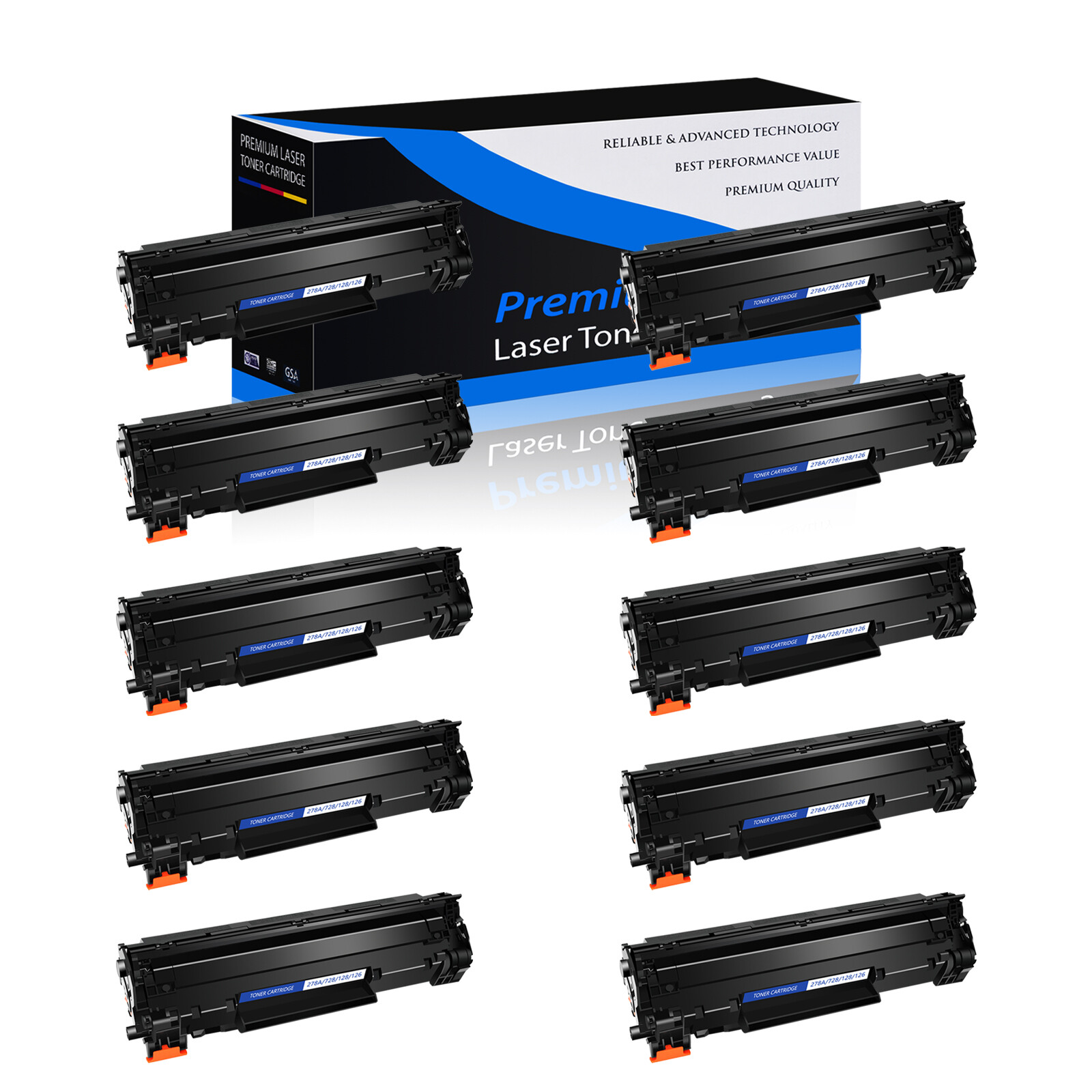 10PK CE278A 78A Toner Cartridge For HP LaserJet P1566 P1606 P1606dn P1560