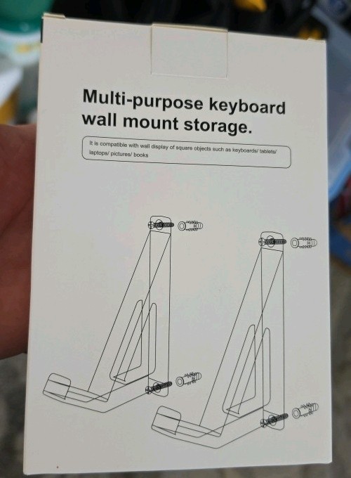Universal wall mount for keyboard laptop tablet black