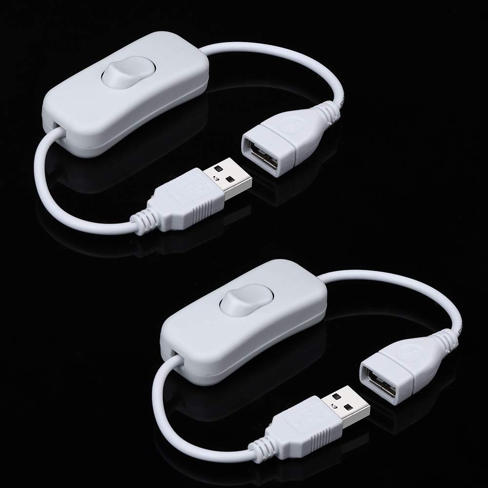 2 Pack Male to Female USB Cable with On/Off Switch, USB Extension