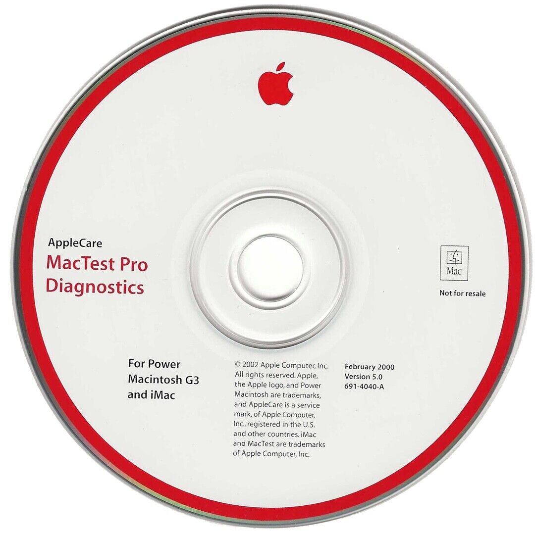 AppleCare MacTest Pro Diagnostics for Power Mac G3 and iMac  Feb 2002