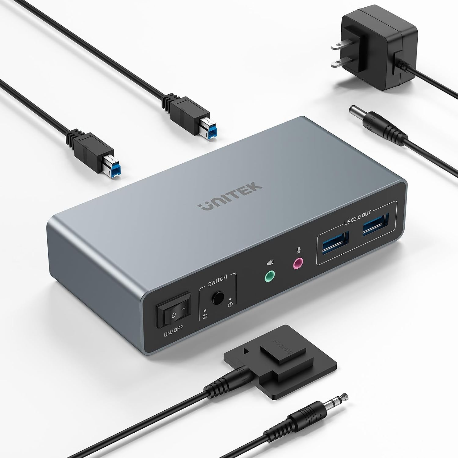 Unitek KVM Switch 2 Monitors 2 Computers 4K@60Hz HDMI+Displayport Dual Monitor