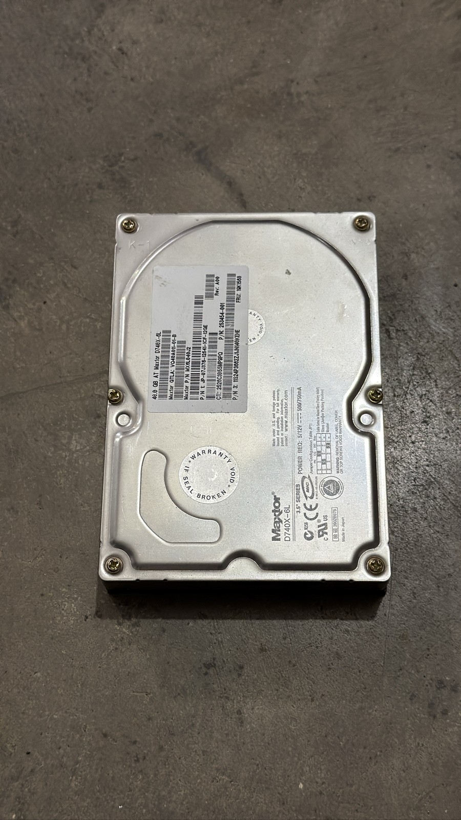 Maxtor D740X-6L 40GB 7200RPM 3.5" IDE PATA Internal Hard Drive