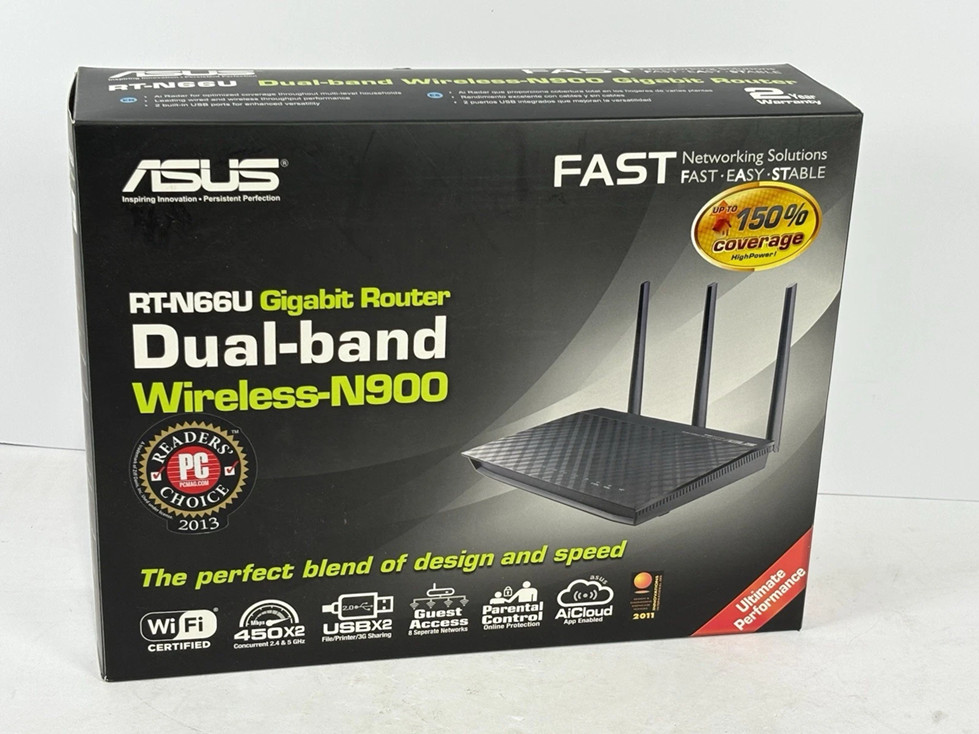 ASUS RT-N66U Gigabit Router Dual-Band Wireless-N900 Wi-Fi - Used - Great Shape