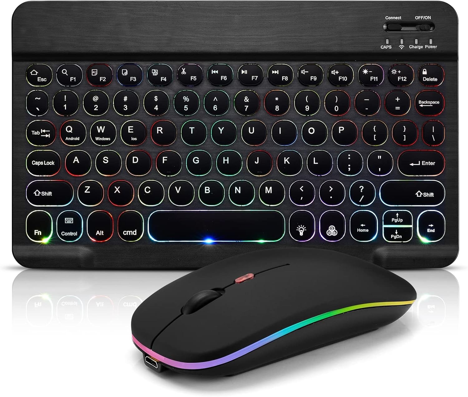 Combo de teclado y ratón Bluetooth para iPad: teclado inalámbrico recargable.