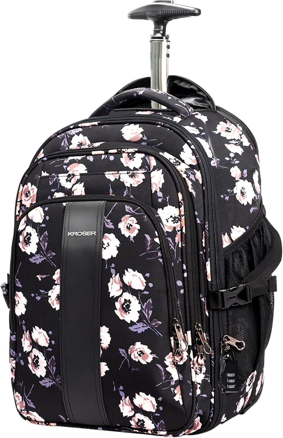 KROSER Laptop Rolling Backpack 17 Inch Premium Wheeled Computer Backpack for Wom