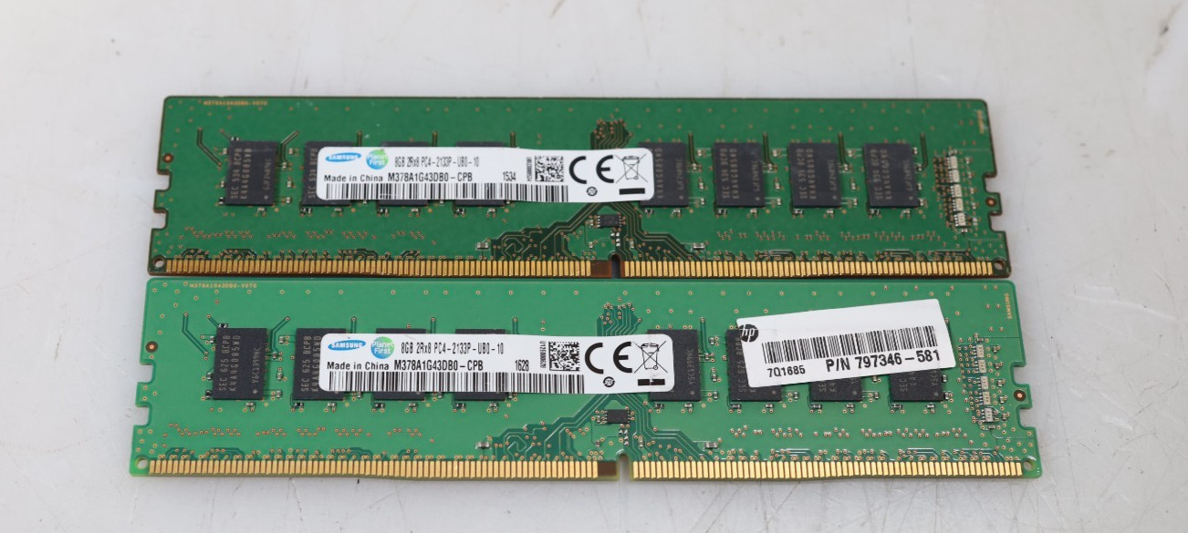 Lot 2x 8GB (16GB) Samsung M378A1G43DB0-CPB 2133MHz DDR4 UDIMM Memory