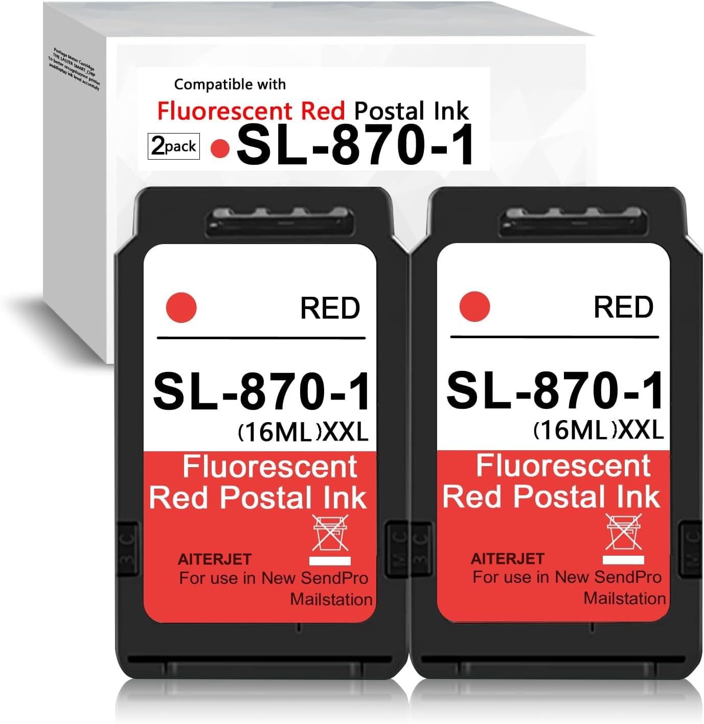 High Capacity SL-870-1 XXL Red Ink Cartridge High pages for SL870-1 Fluoresce...