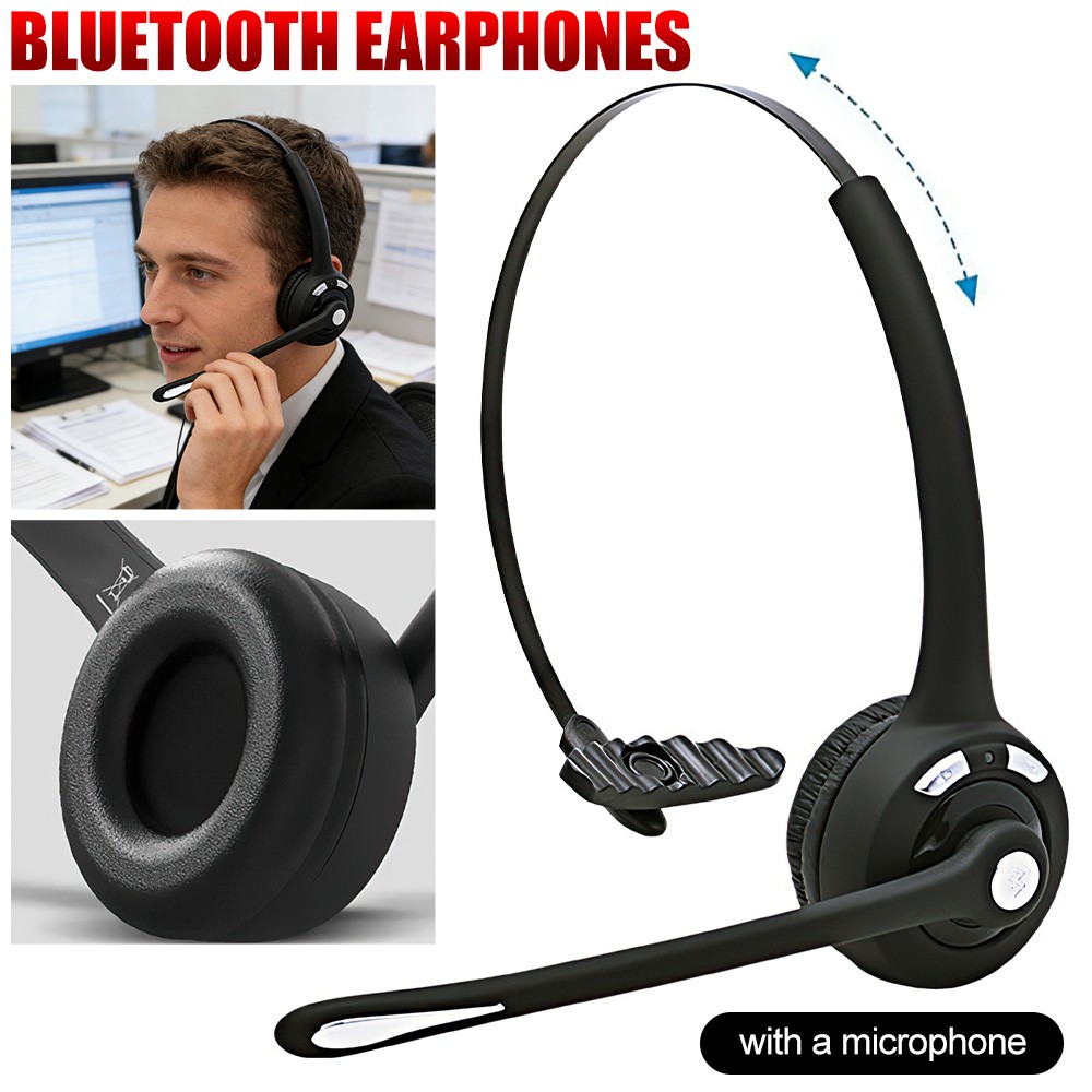 Mpow Trucker Headset Wireless Bluetooth 5.0 Noise Cancelling & Mic For Phones PC