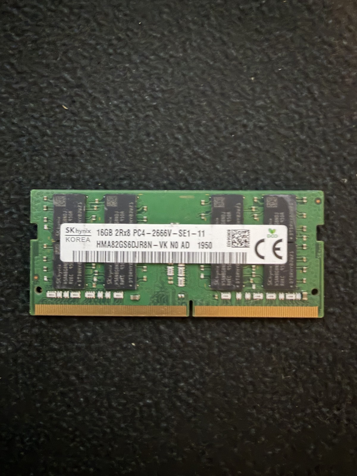 SK Hynix 16GB DDR4 RAM PC4-2666V Laptop SODIMM Memory HMA82GS6DJR8N-VK