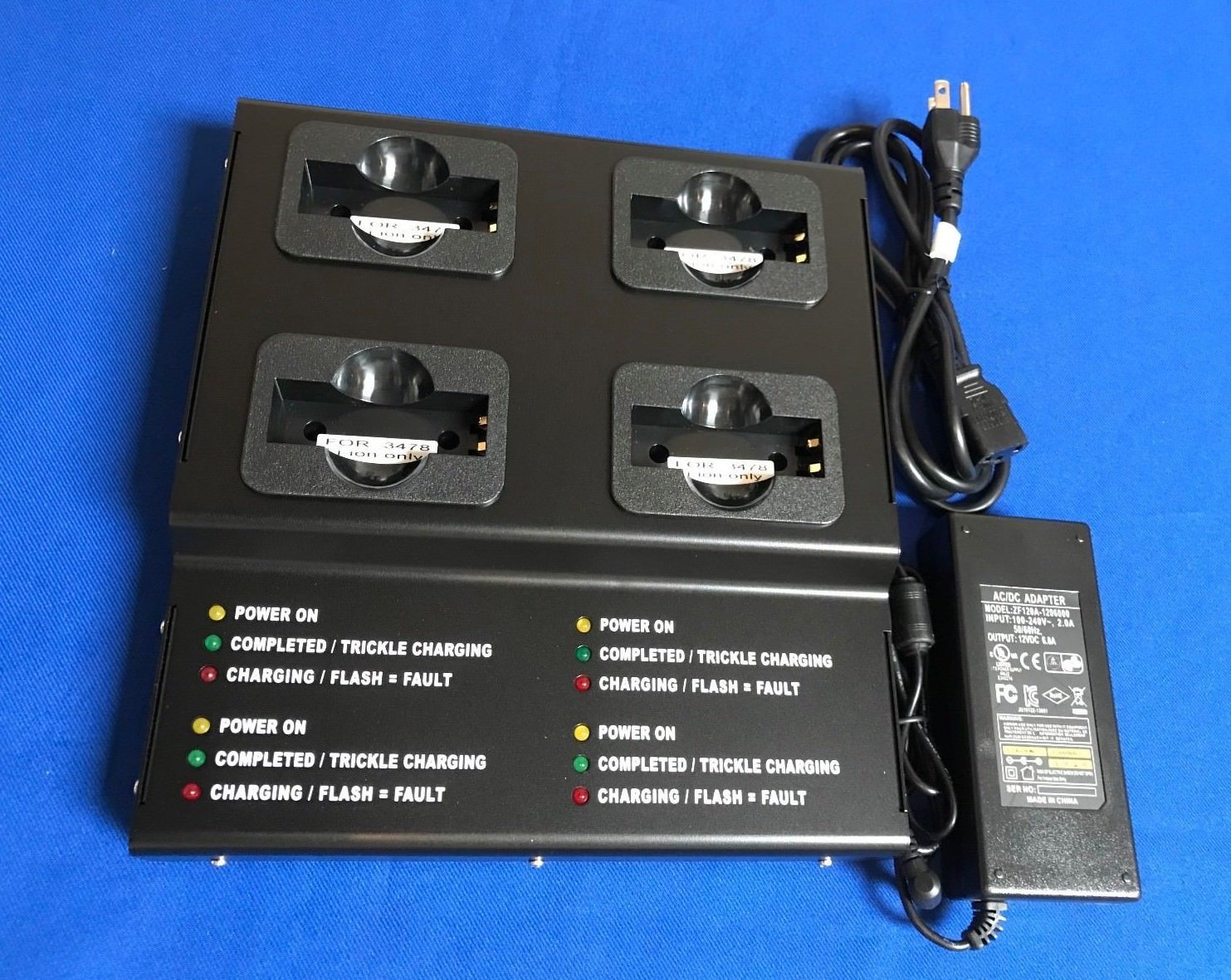4 Bank Pro Metal Liion Battery Charger(UL/CE)w/B-Cup F SYMBOL DS3478#21-62606-01