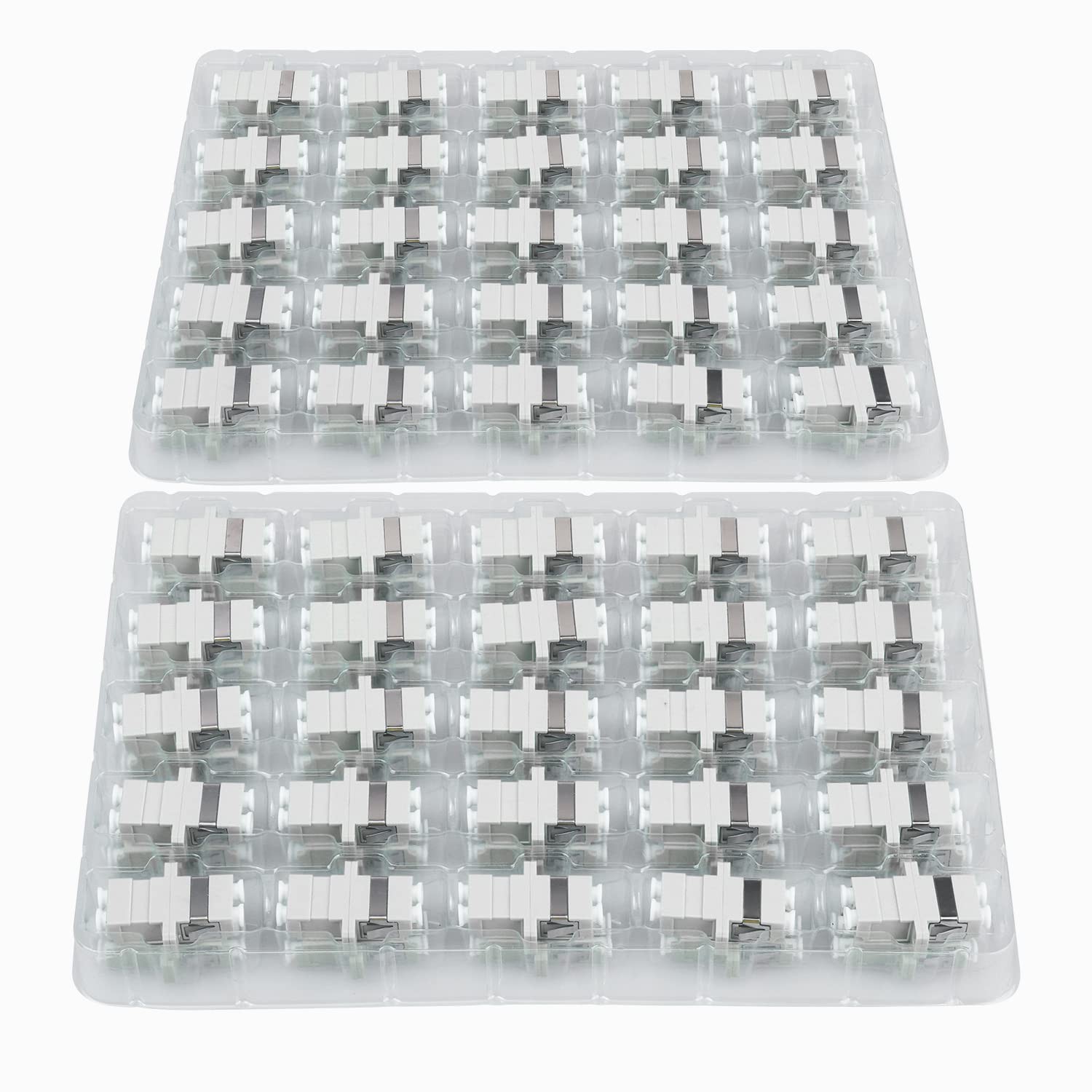 100 PCS LC To LC Fiber Optic Coupler Duplex Multimode Cable Connector Adapter