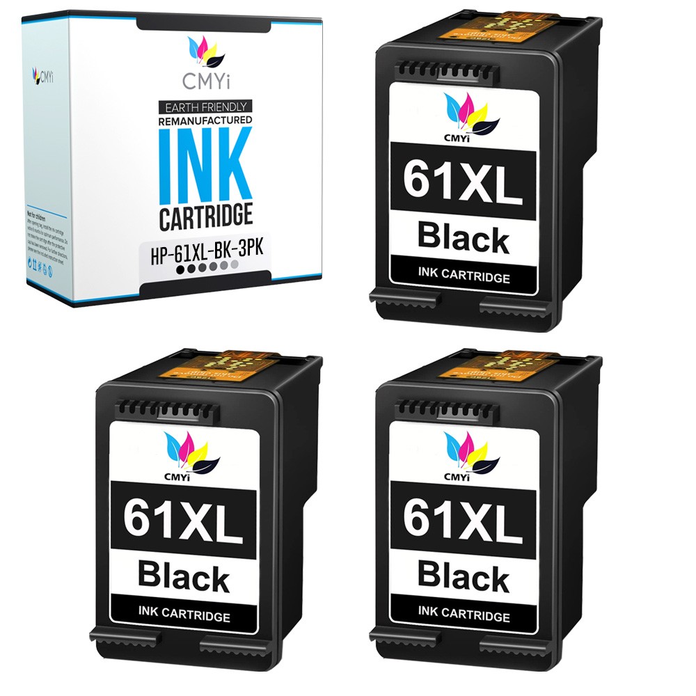 CMYi 3PK Compatible 61XL Black Ink Cartridge for HP DeskJet 1512 1513 1514 2000