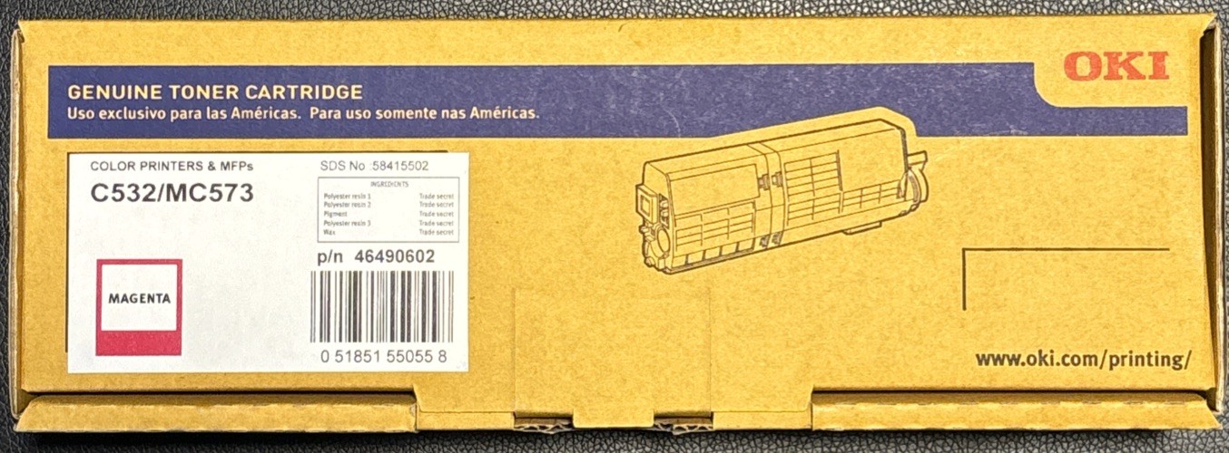 Oki Original Laser High Yield Toner Cartridge - Magenta (46490602) C532 MC573