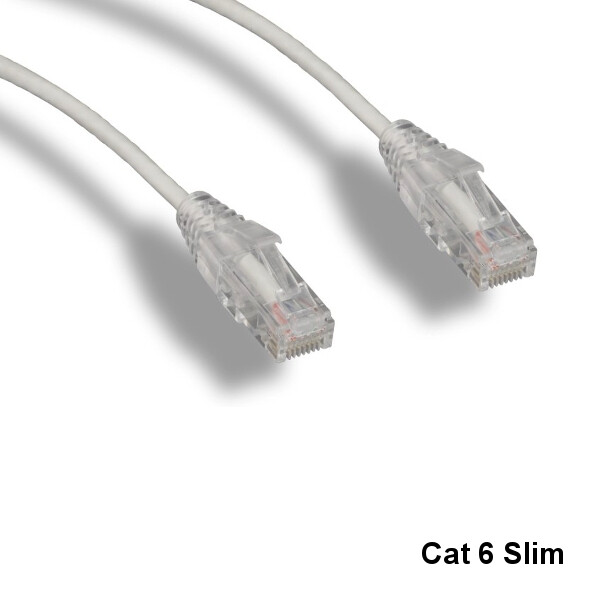 Kentek White 15ft Slim Cat6 UTP Patch Cable 3.6MM 550MHz RJ45 Pure Copper RJ45