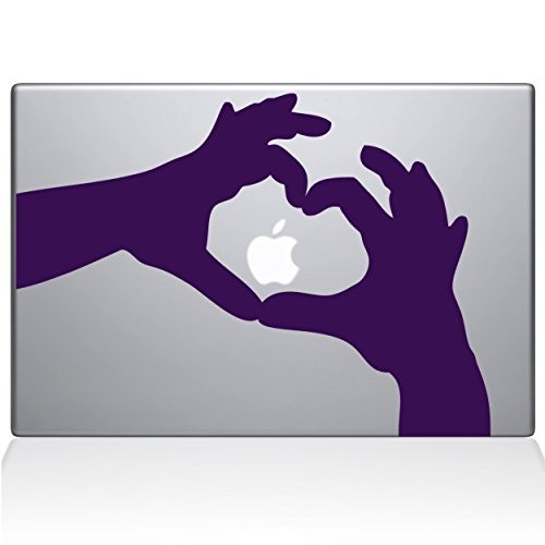 The Decal Guru 1236-MAC-11A-LAV Love Heart Hands MacBook Decal Vinyl Sticker -
