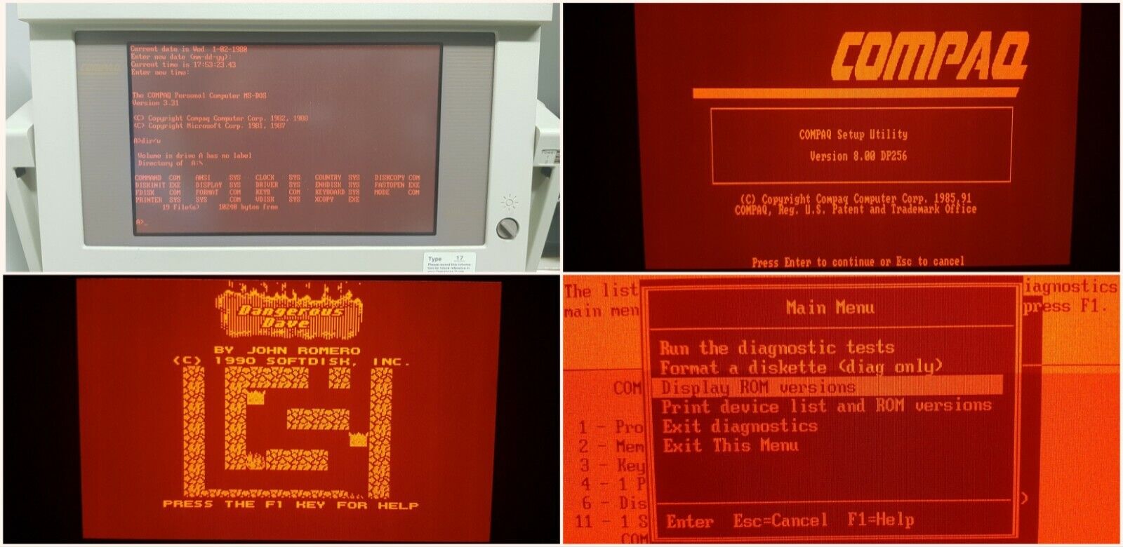 Compaq Portable 386 System/Bootdisks 5 Disks 360kb(Diagnostic,Setup,Test,MS-DOS)